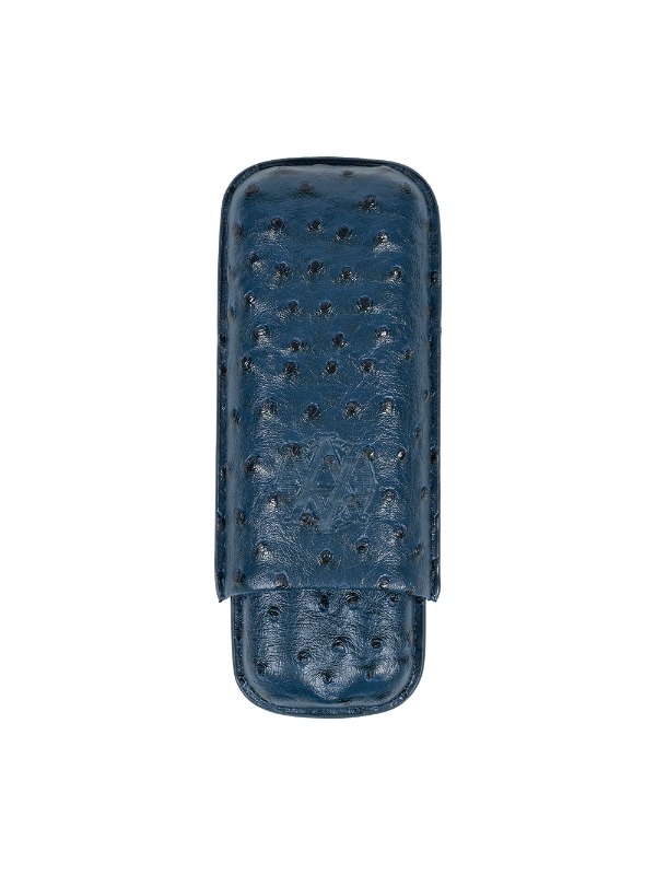 AVO Ostrich Leather Cigar Case – Blue