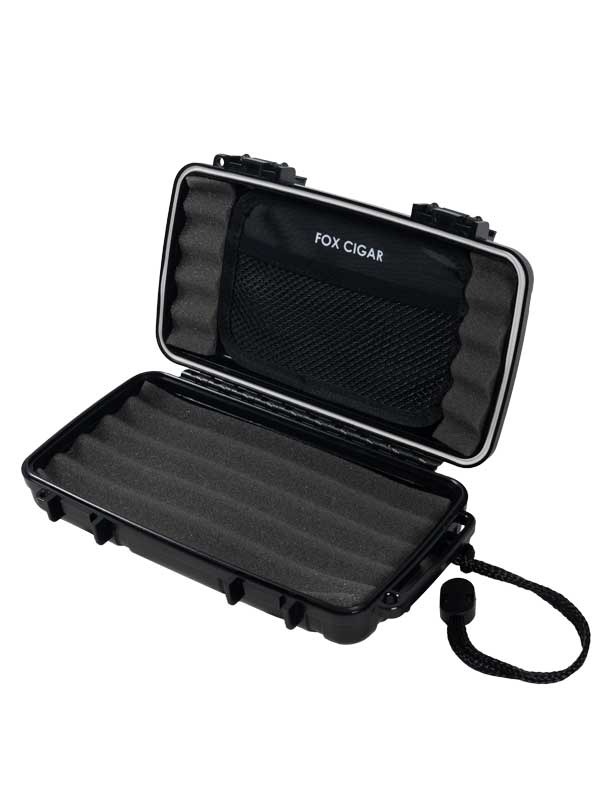 Fox Travel Humidor (Black with White Label)