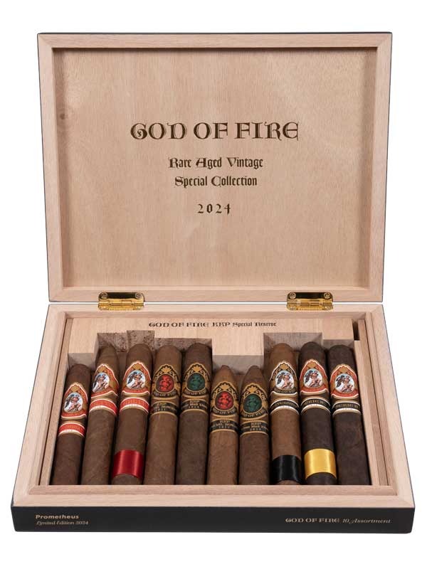 God of Fire KKP Never Back Down 10 Cigar Assortment Black Lacquer