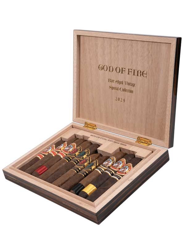 God of Fire KKP Never Back Down 10 Cigar Assortment Macassar Ebony