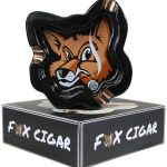 Fox Head Black Ceramic Ashtray