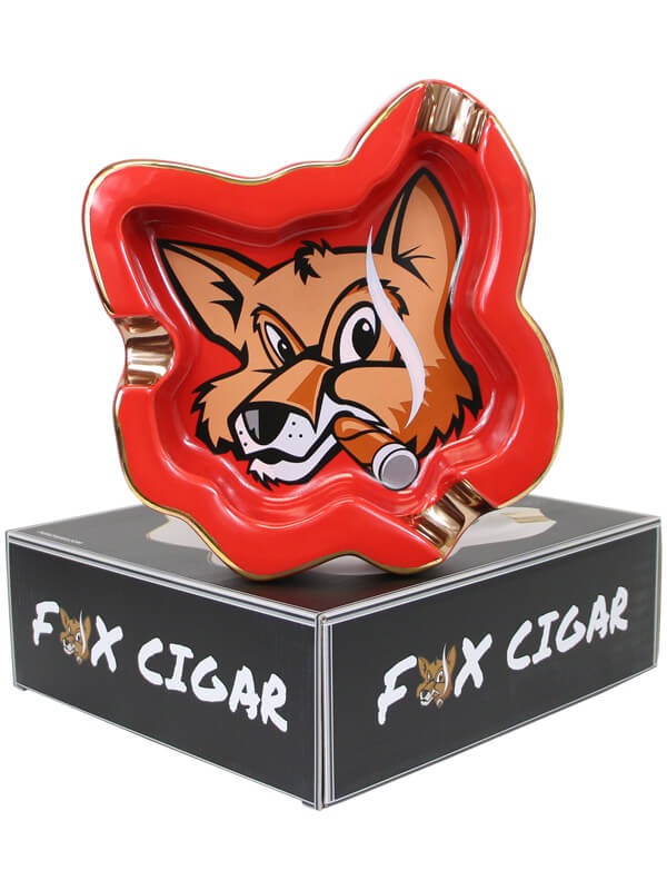 Fox Head Red Ceramic Ashtray